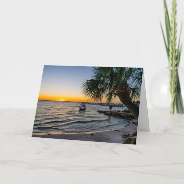 Gulf Breeze Florida Sunset Greeting Card (Front)