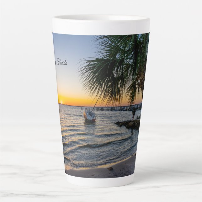 Gulf Breeze Florida Sunset Latte Mug (Front)