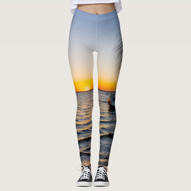 Gulf Breeze Florida Sunset Leggings (Front)
