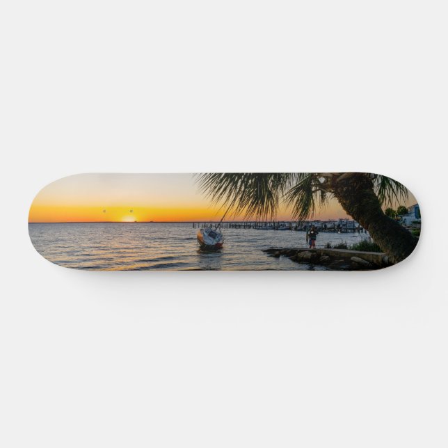 Gulf Breeze Florida Sunset Skateboard (Horz)