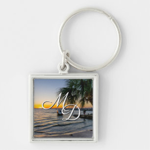 Gulf Breeze Florida Sunset Square Keychain