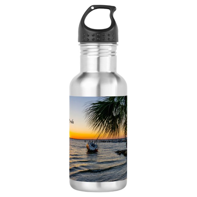 Gulf Breeze Florida Sunset Water Bottle (Front)