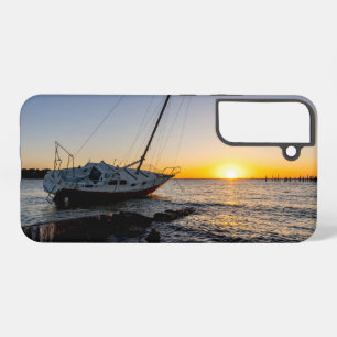 Gulf Breeze Sailboat And Jetty Sunset Samsung Galaxy Case