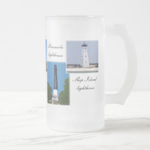 Gulf Coast lighthouses Frosted Glass Beer Mug