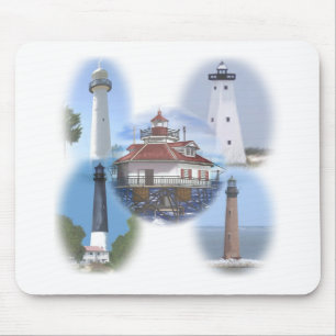 Gulf Coast lighthouses Mouse Mat