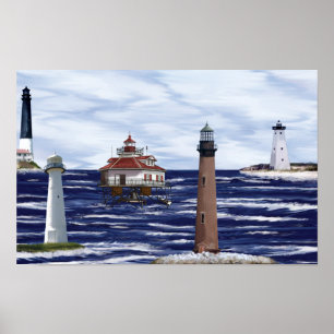 gulf coast lighthouses poster
