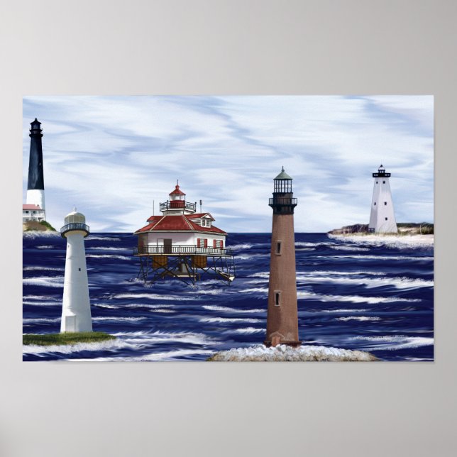 gulf coast lighthouses poster (Front)
