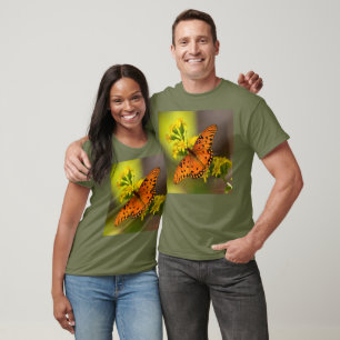 Gulf Fritillary aka Passion Butterfly on Goldenrod T-Shirt