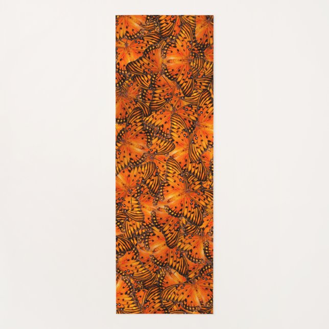 Gulf fritillary butterflies orange brown yoga mat (Front)