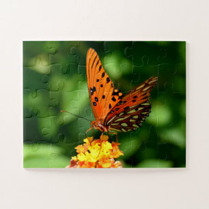 Gulf fritillary Butterfly Stretched Jigsaw Puzzle