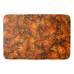 Gulf fritillary Passion orange brown butterfly Bath Mat