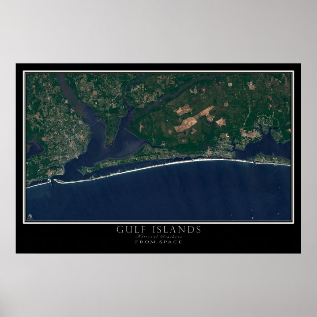 Gulf Islands National Seashore Florida Satellite Poster (Front)