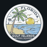Gulf Islands National Seashore Florida Vintage Magnet<br><div class="desc">Gulf Islands National Seashore hand drawn illustration with palm trees and waves in the background. Perfect for anyone who loves to visit Gulf Islands National Seashore.</div>