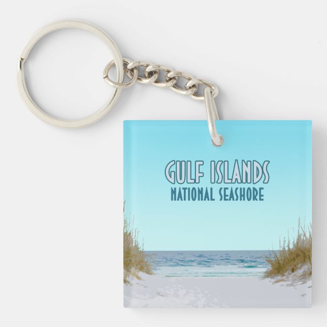 Gulf Islands National Seashore Mississippi Florida Key Ring (Front)