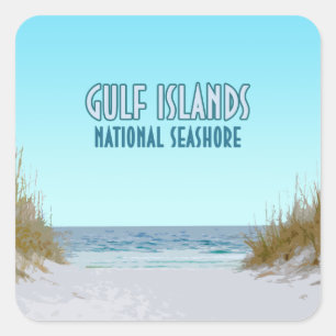 Gulf Islands National Seashore Mississippi Florida Square Sticker