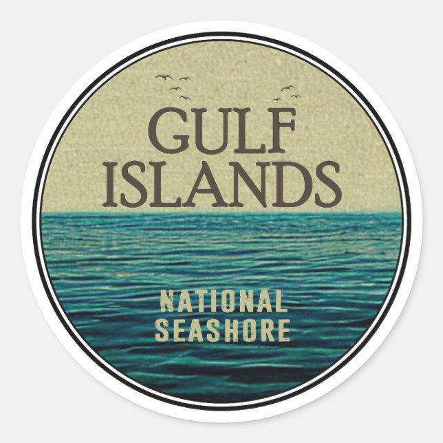 Gulf Islands National Seashore Ocean Birds Classic Round Sticker (Front)