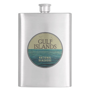Gulf Islands National Seashore Ocean Birds Hip Flask
