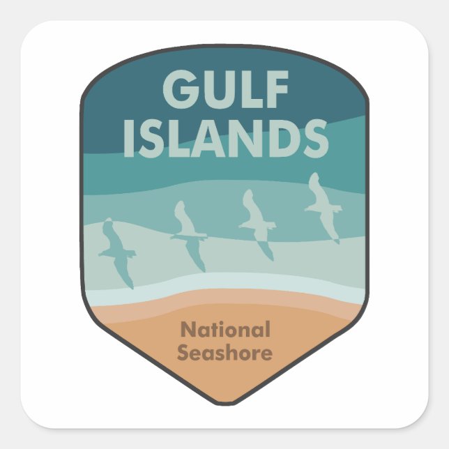 Gulf Islands National Seashore Seagulls Square Sticker (Front)