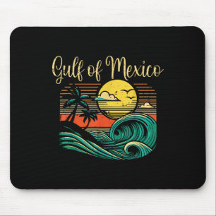 Gulf Mexico Beach Waves Vintage Surf Tropical Wome Mouse Mat