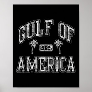 Gulf Of 2025 America Vintage Palm Trees Funny Poster