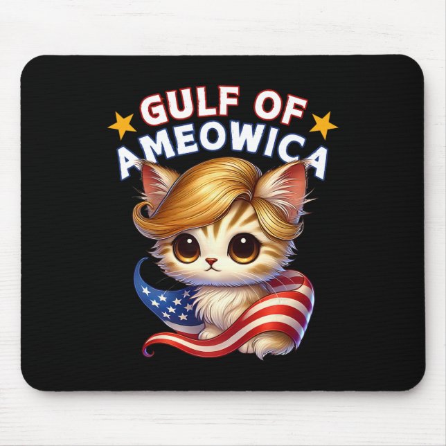 Gulf Of Ameowica America Mexico Trump Hair Cat Kit Mouse Mat (Front)