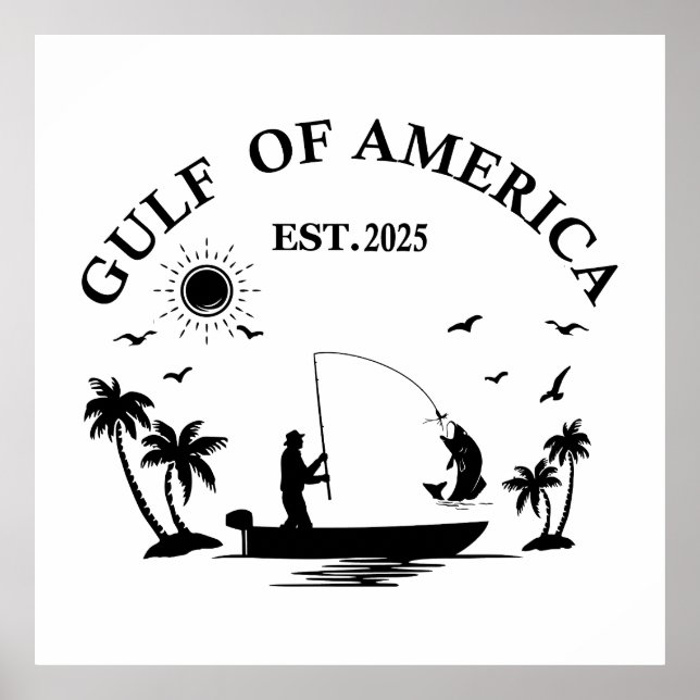 Gulf of America American patriotic fishing pole Poster (Front)