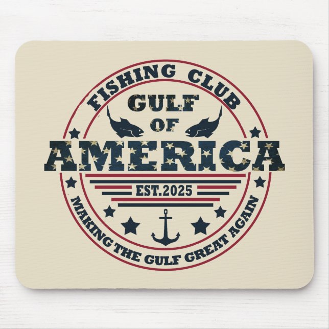 Gulf of America Fishing club American patriotic Mouse Mat (Front)