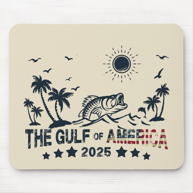 Gulf of America fishing Patriotic American flag Mouse Mat (Front)