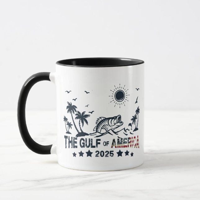 Gulf of America fishing patriotic American flag Mug (Left)