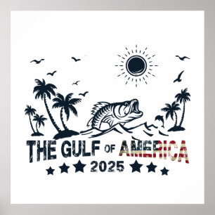 Gulf of America fishing patriotic American flag Poster