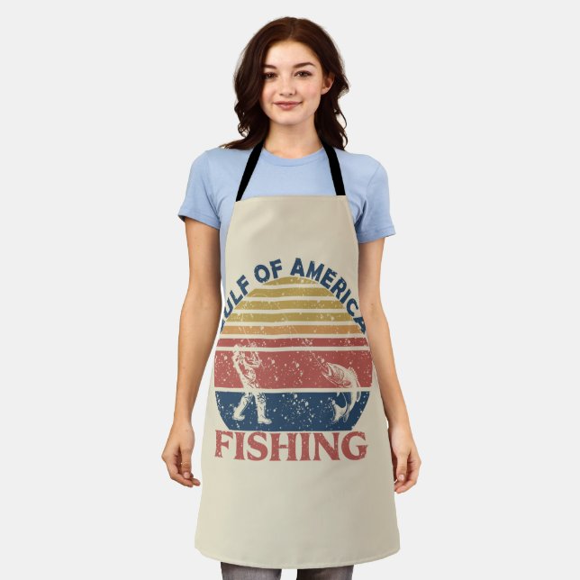 Gulf of America fishing pole American patriotic Apron (Worn)