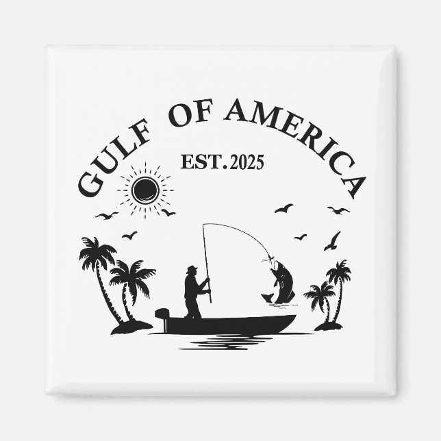 Gulf of America fishing pole American patriotic Magnet (Front)