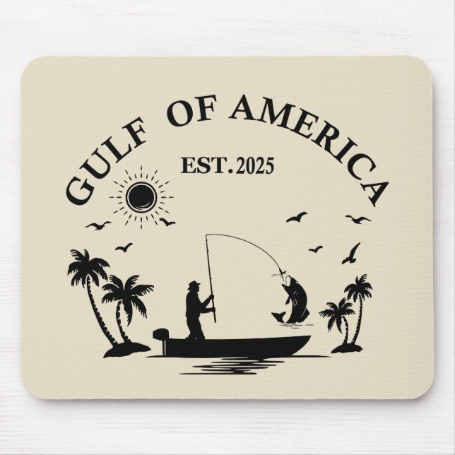 Gulf of America Fishing pole American patriotic Mouse Mat (Front)