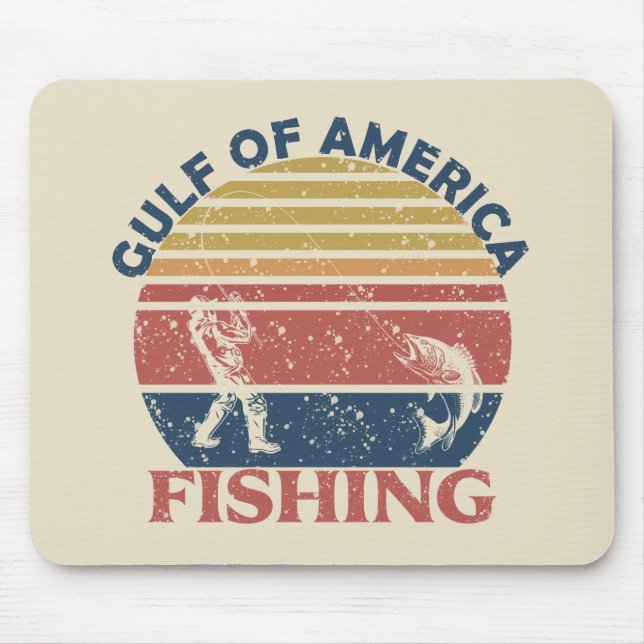 Gulf of America fishing pole American patriotic Mouse Mat (Front)