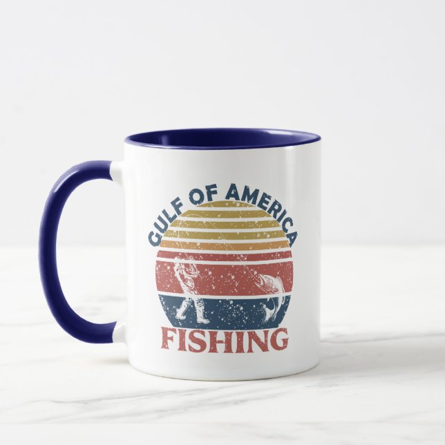 Gulf of America fishing pole American patriotic Mug (Left)