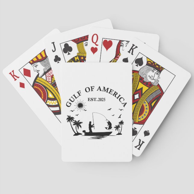 Gulf of America fishing pole American patriotic Playing Cards (Back)