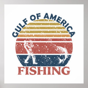 Gulf of America fishing pole American patriotic Poster