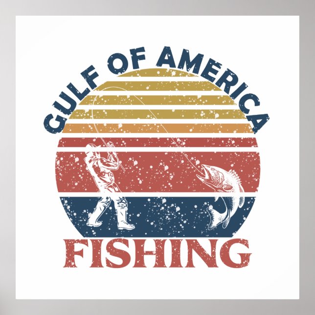 Gulf of America fishing pole American patriotic Poster (Front)
