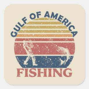 Gulf of America fishing pole American patriotic Square Sticker