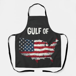 Gulf Of America Funny Trump USA Map Flag  Apron