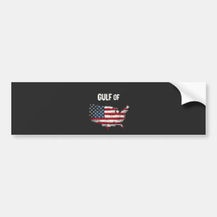 Gulf Of America Funny Trump USA Map Flag  Bumper Sticker