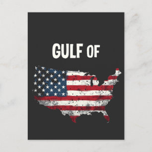 Gulf Of America Funny Trump USA Map Flag  Holiday Postcard