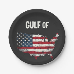 Gulf Of America Funny Trump USA Map Flag Paper Plate