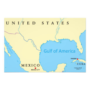 Gulf of America Map Photo Print
