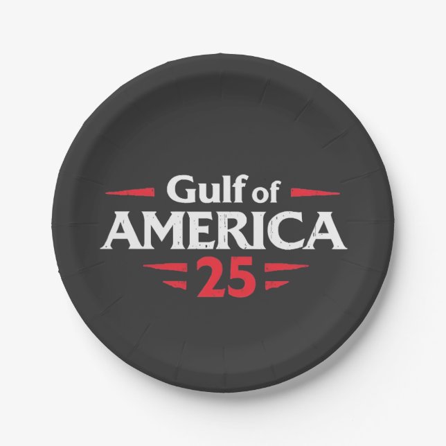 Gulf of America Patriotic American Trump USA Flag Paper Plate (Front)
