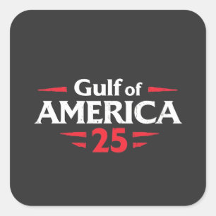 Gulf of America Patriotic American Trump USA Flag Square Sticker