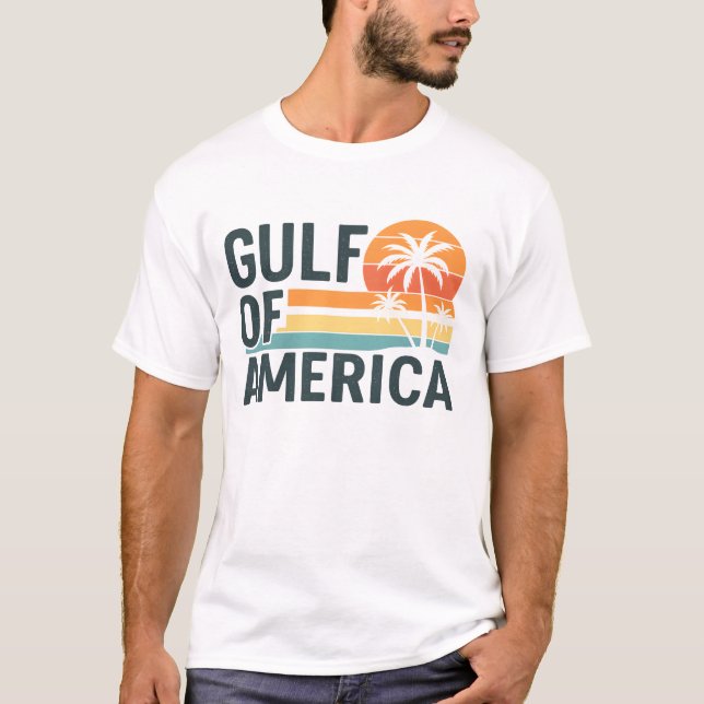 Gulf of America Retro Beach Vibes Design T-Shirt (Front)