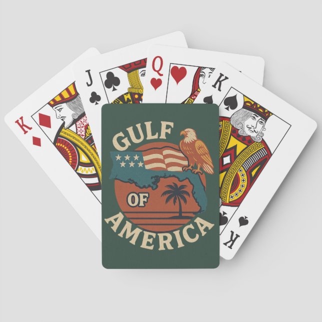 Gulf Of America Retro Playing Cards (Back)