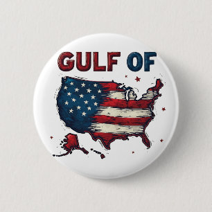 Gulf of America USA Map Trump USA Gulf of Mexico 6 Cm Round Badge