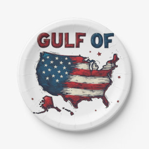 Gulf of America USA Map Trump USA Gulf of Mexico Paper Plate